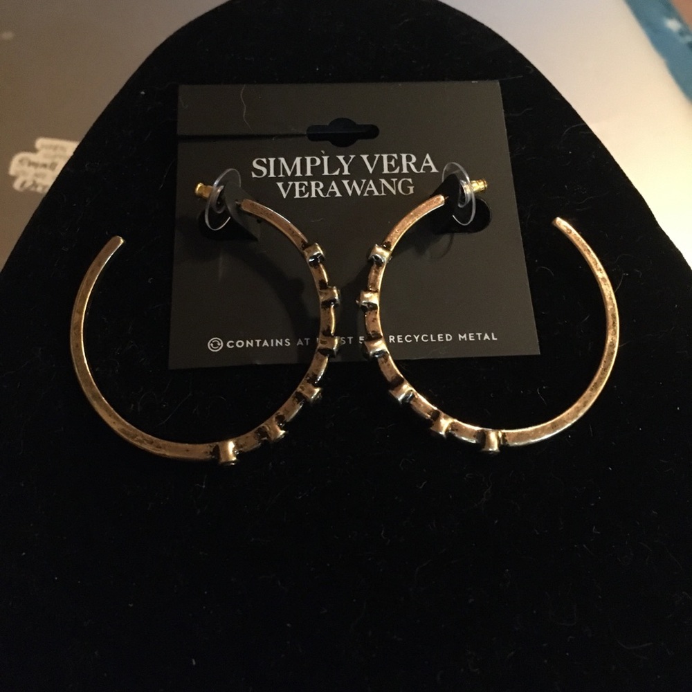NWT Simply Vera Hoop‎ & Marcasite Earings